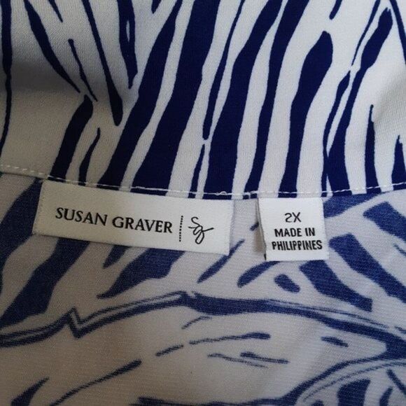 Susan Graver Women's Button Down Blue Shirt size 2X - Picture 6 of 12